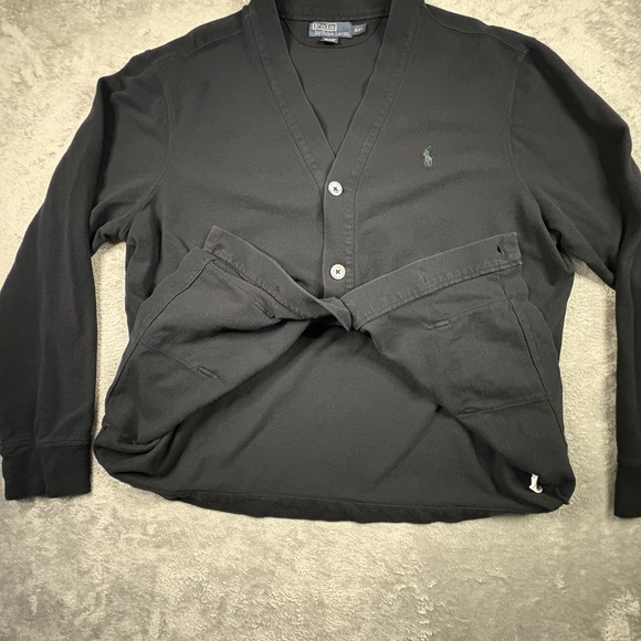 Polo Ralph Lauren Men's 2XL Cardigan Sweater Black Cotton SEE DESCRIPTION - Picture 5 of 16